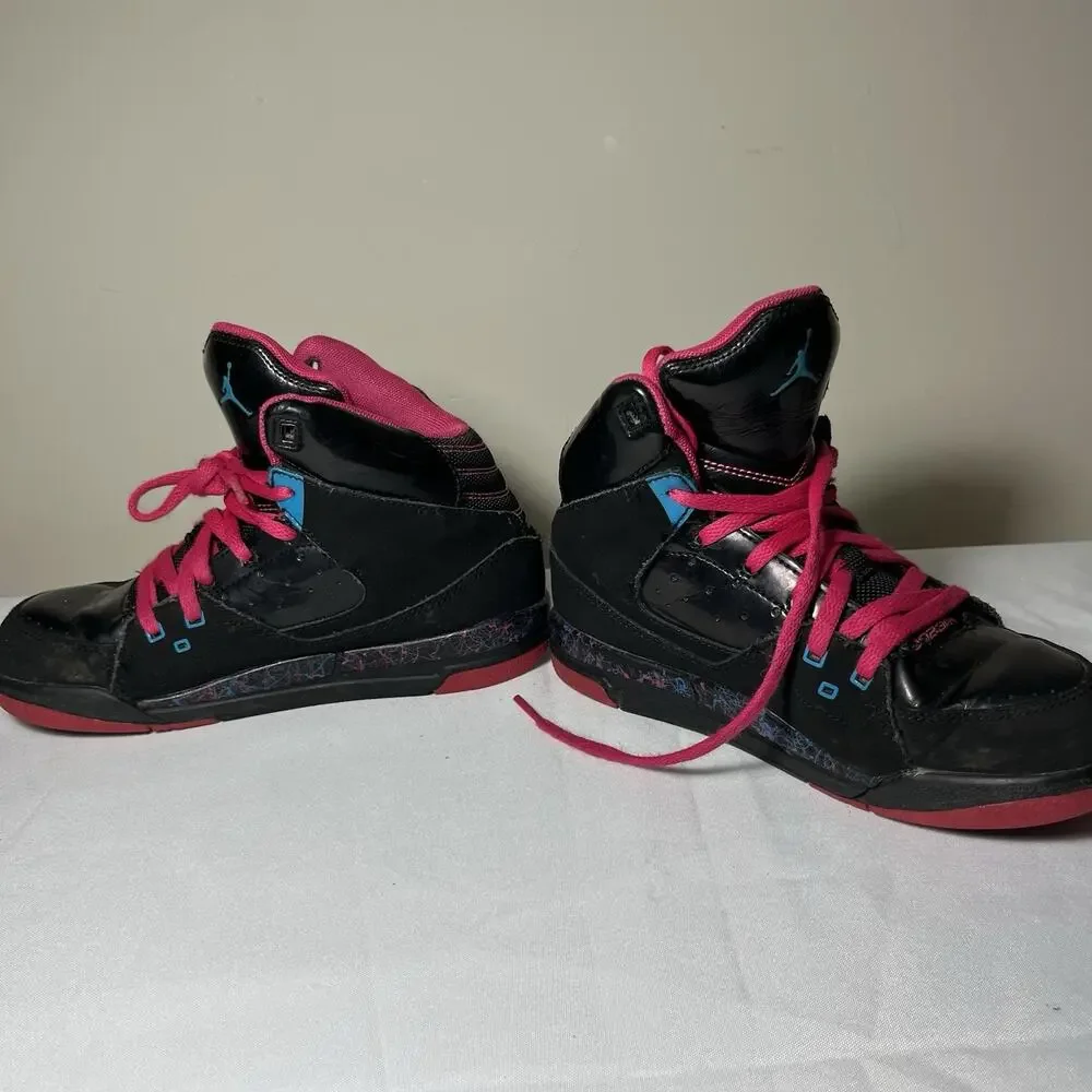 2013 Nike Air Jordan SC1 Black/Dynamic Blue/Vivid Pink Youth Shoes Size 3Y Retro